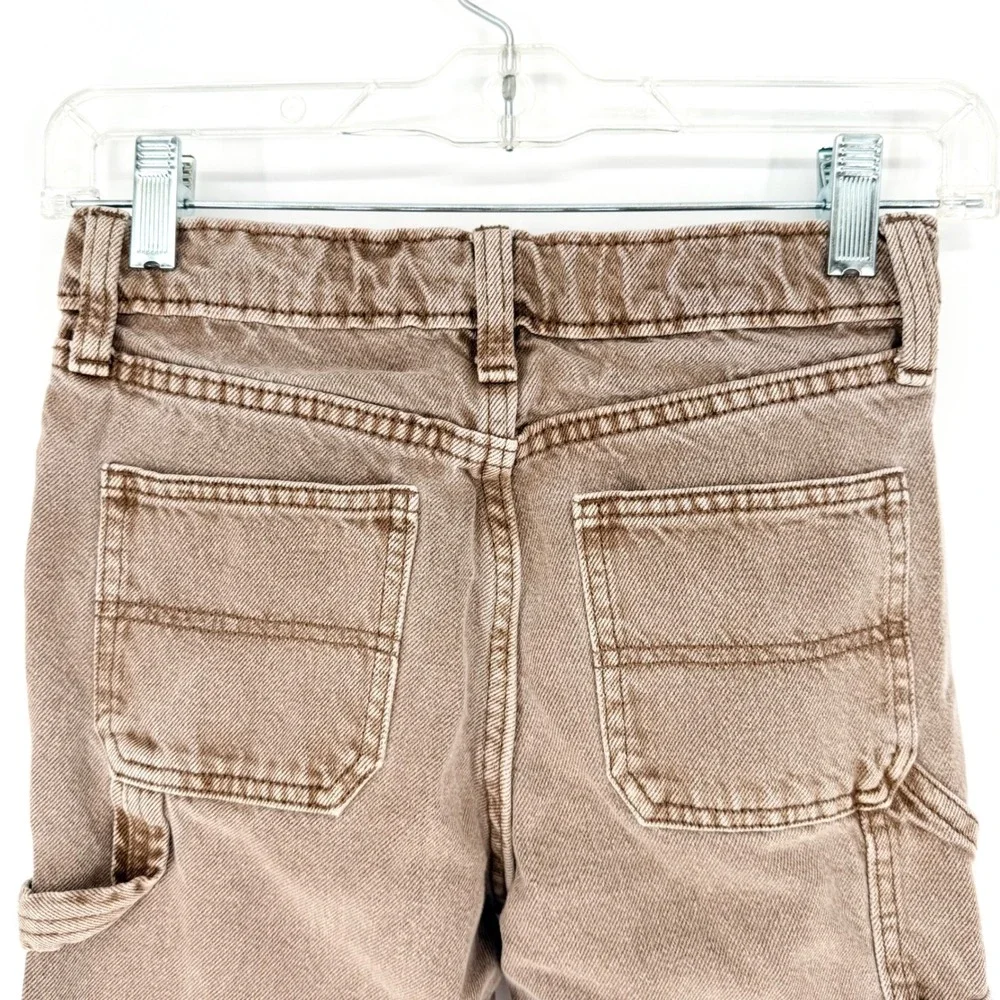 Old Navy 2024 Boys Baggy Carpenter Jeans Built In Tough Light Brown Wash Size 10